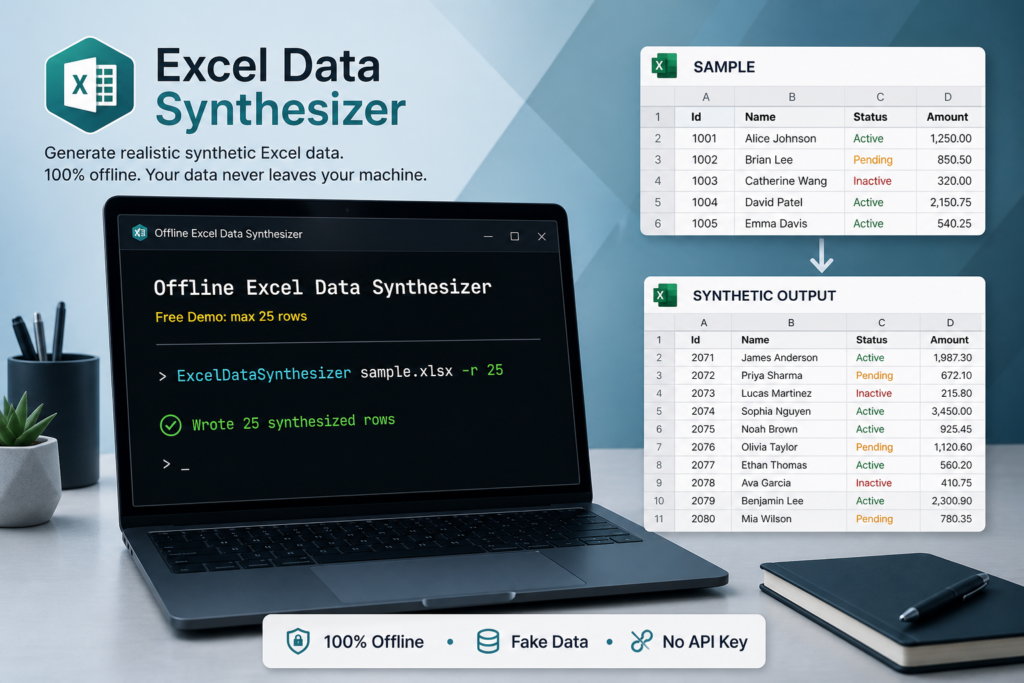 Fake Excel data. Generated offline.